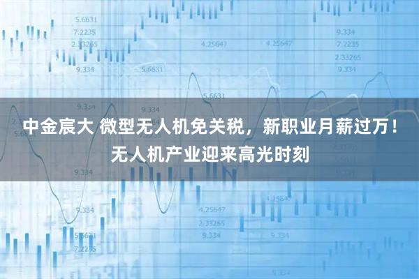 中金宸大 微型无人机免关税,新职业月薪过万!无人机产业迎来高光时刻